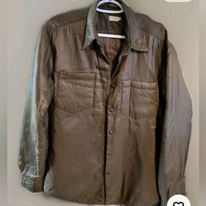 Paul Smith Dark Olive Lightweight Jacket With Full Snap Up Front.